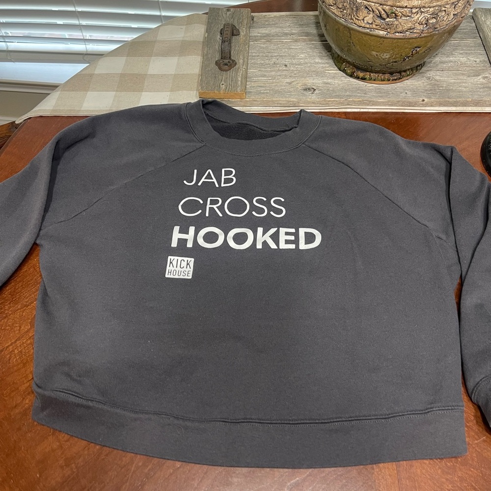 Jab Cross Hooked Kick House Kickboxing crop sweatshirt